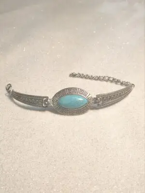 Faux Turquoise Silver Bracelet - Costume jewelry - Image 2