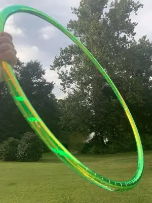 Electric Ivy Lava Reflective-Taped Polypro Hula Hoop- Vibrant Hoops Signature Style