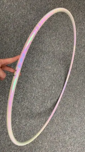 White Pearlescent Color Shifting Taped Polypro Hula Hoop