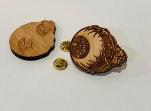 Eye Ball Wooden Pin designed by Tame Mane