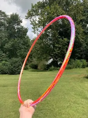 Solar Strawberry Lava Reflective-Taped Polypro Hula Hoop- Vibrant Hoops Signature Style