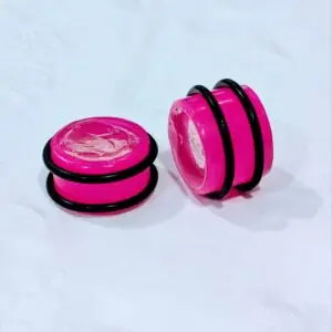 Ear Gauges, 2 pcs, 3/4 inch Gauges, 19mm - Plugs for Stretched Ears - Pair (2) UV Pink