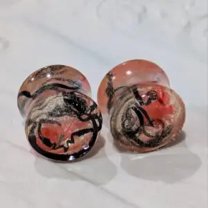 Ear Gauges, 2 pcs, 1/2 inch Double Flared Gauges, 12mm - Plugs for Stretched Ears - Made from recycled Hula Hoops - Pair (2)