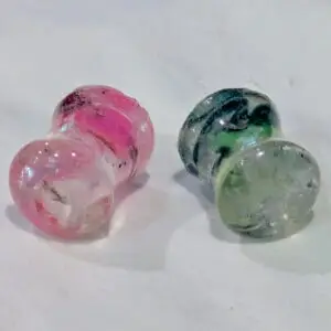 Ear Gauges (2 pcs), 0g - 8mm Double Flared Gauges, Plugs for Stretched Ears - Made from recycled Hula Hoops - Pair (2)