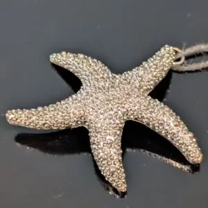 Silver Starfish Pendant Necklace - Brooch - Vintage