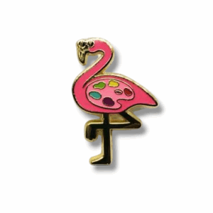 Pink Flamingo Paint Palette Pin
