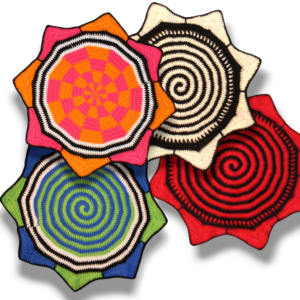 Spiral Flow Star - Checkered Flow Star - Crochet Flow Star - Double Sided - You Pick the Design and Colors - 23 inches diameter