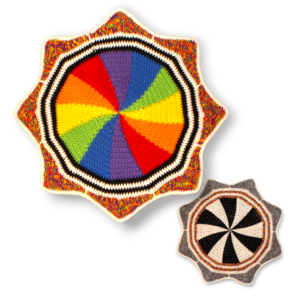 Rainbow Pinwheel Flow Star - Crochet - 23 inches diameter